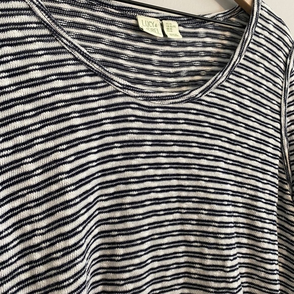 Lucy & Laurel Long Sleeve Knit Top Blue/White Striped XL Made in UK - Picture 4 of 7